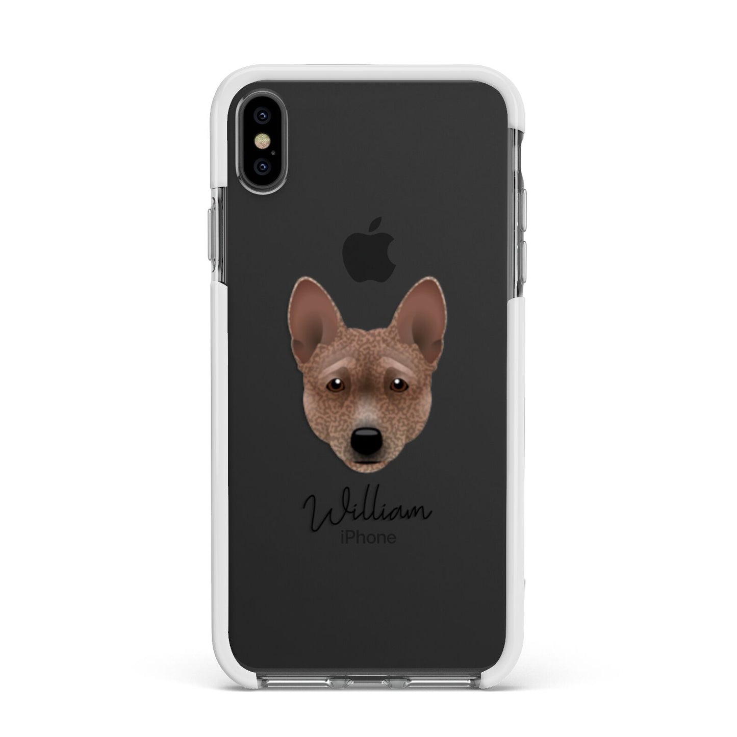 Basenji Personalised Apple iPhone Xs Max Impact Case White Edge on Black Phone