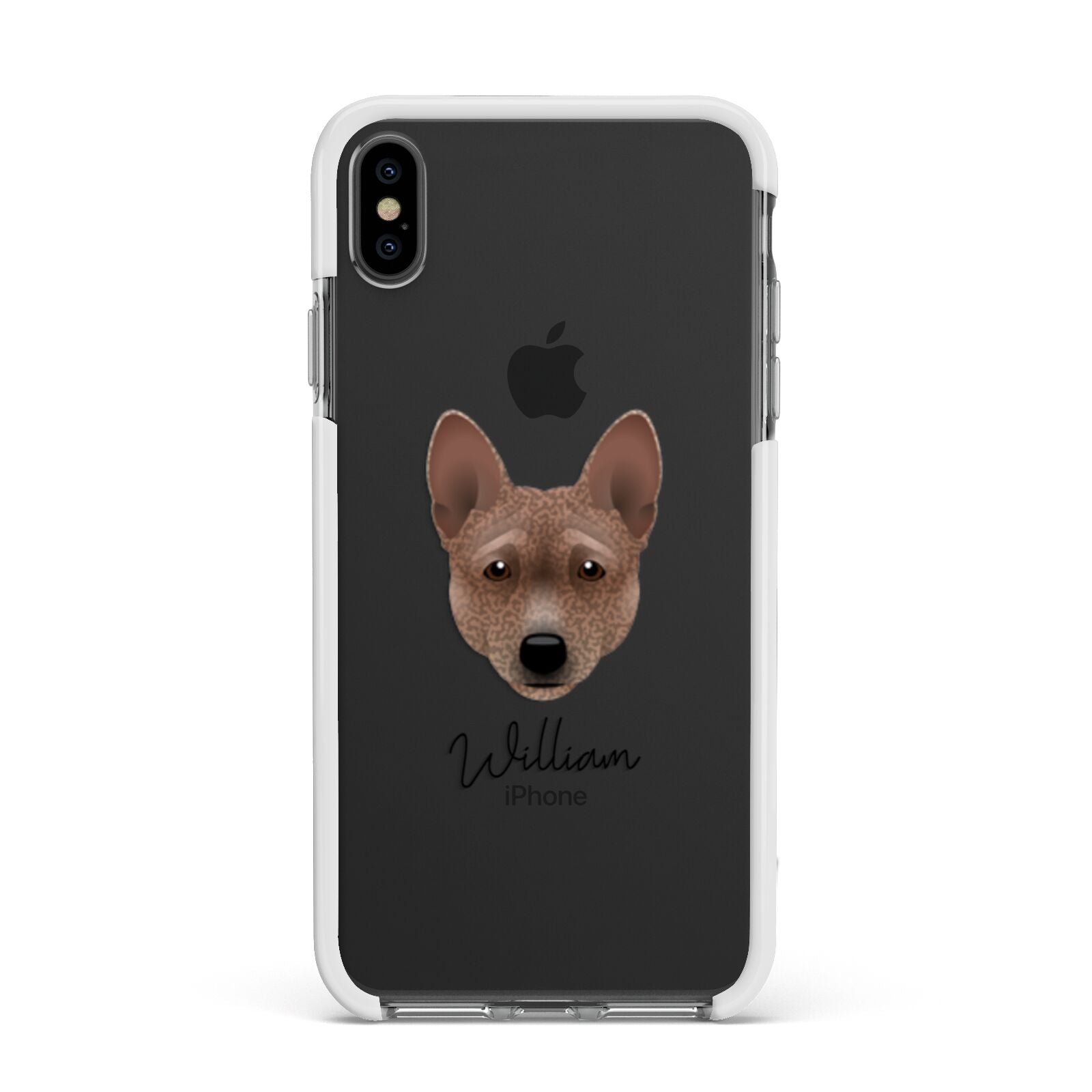 Basenji Personalised Apple iPhone Xs Max Impact Case White Edge on Black Phone