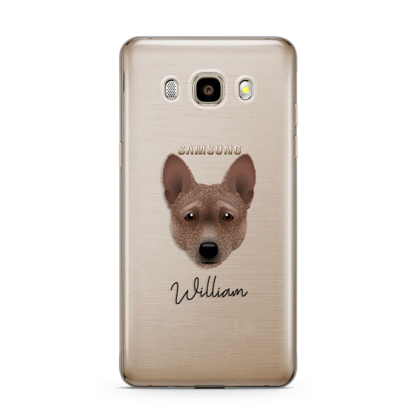 Basenji Personalised Samsung Galaxy J7 2016 Case on gold phone