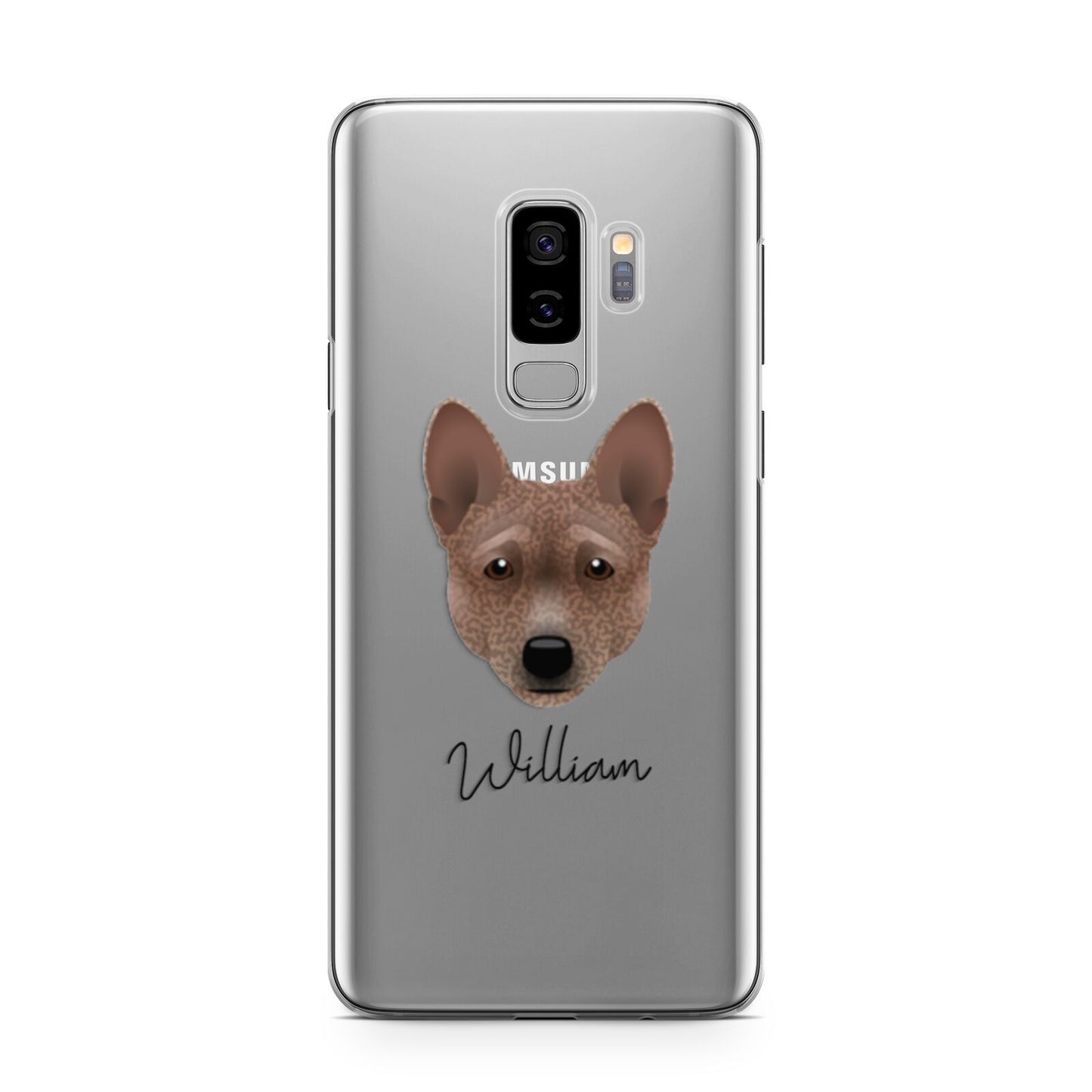 Basenji Personalised Samsung Galaxy S9 Plus Case on Silver phone