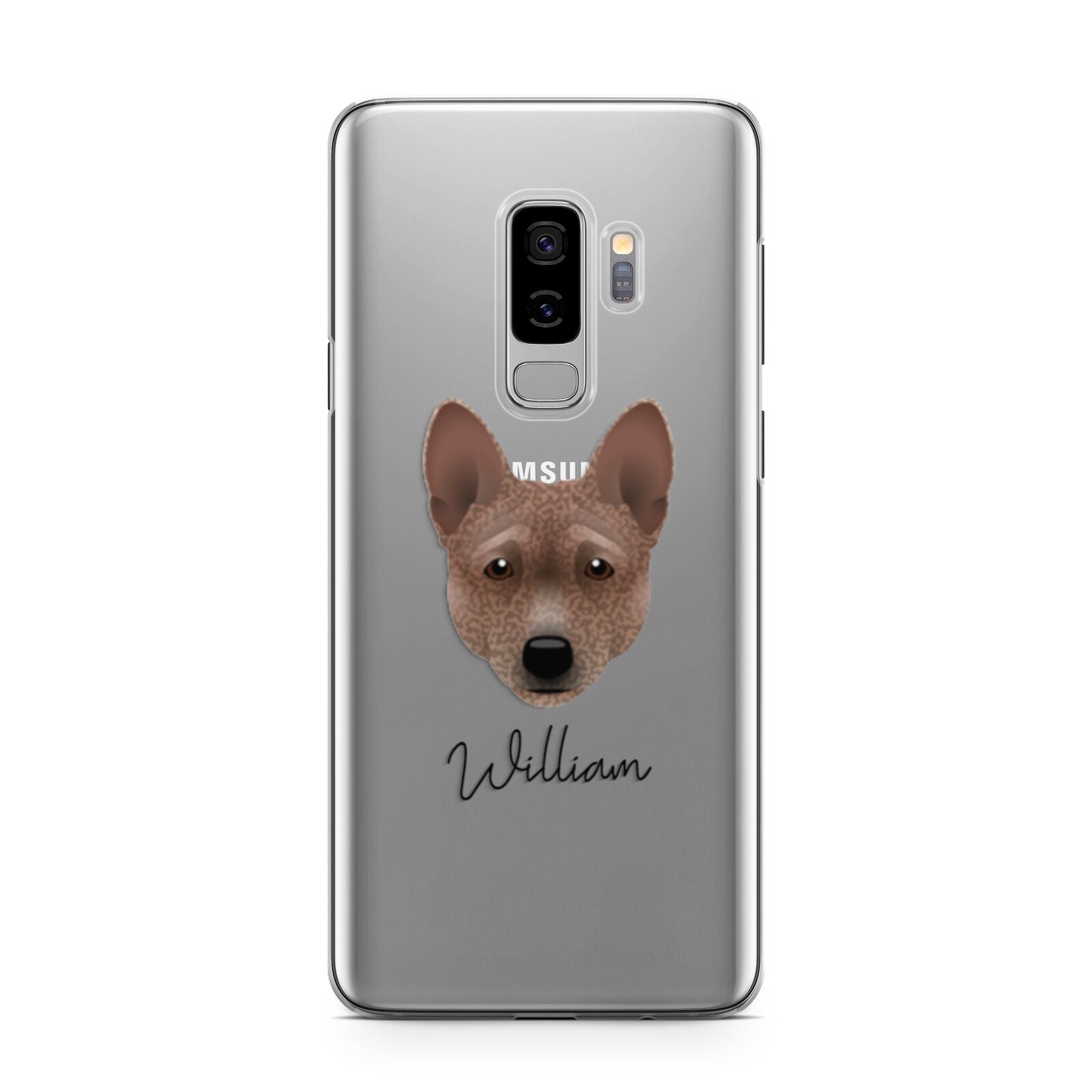 Basenji Personalised Samsung Galaxy S9 Plus Case on Silver phone