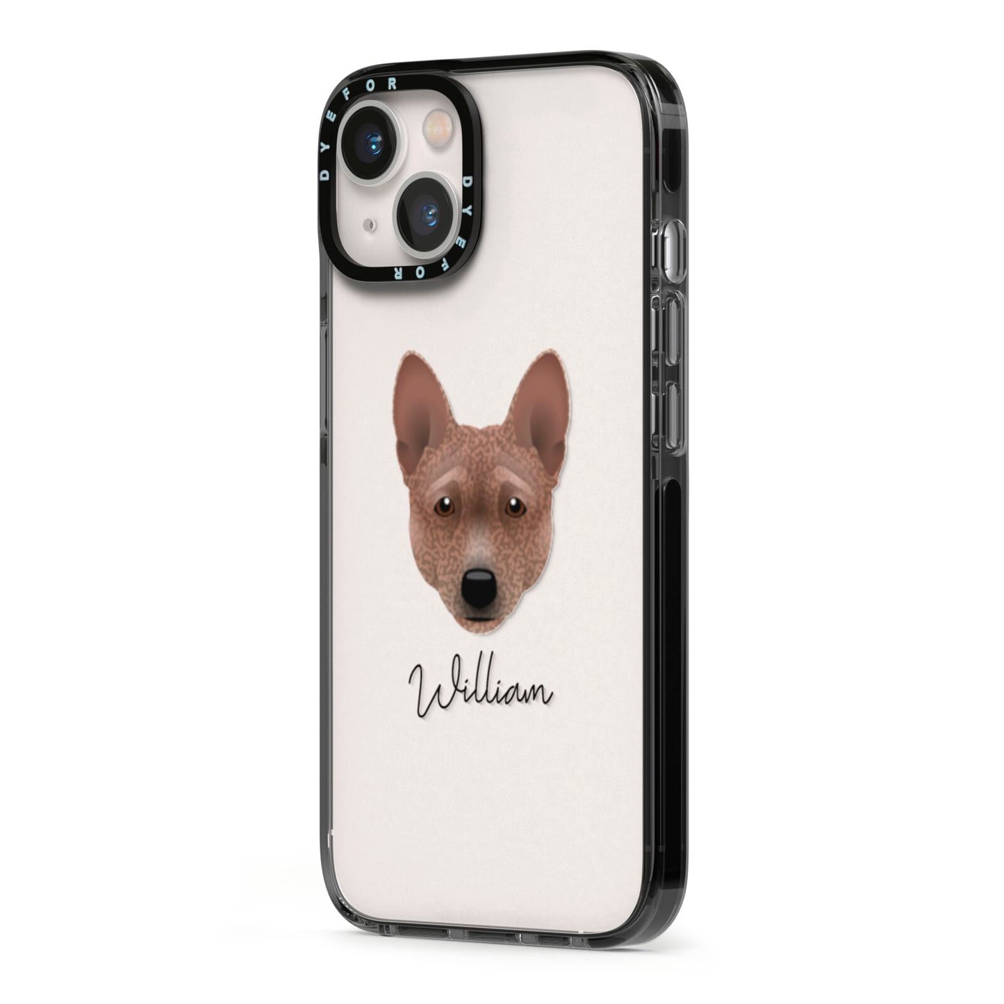 Basenji Personalised iPhone 13 Black Impact Case Side Angle on Silver phone