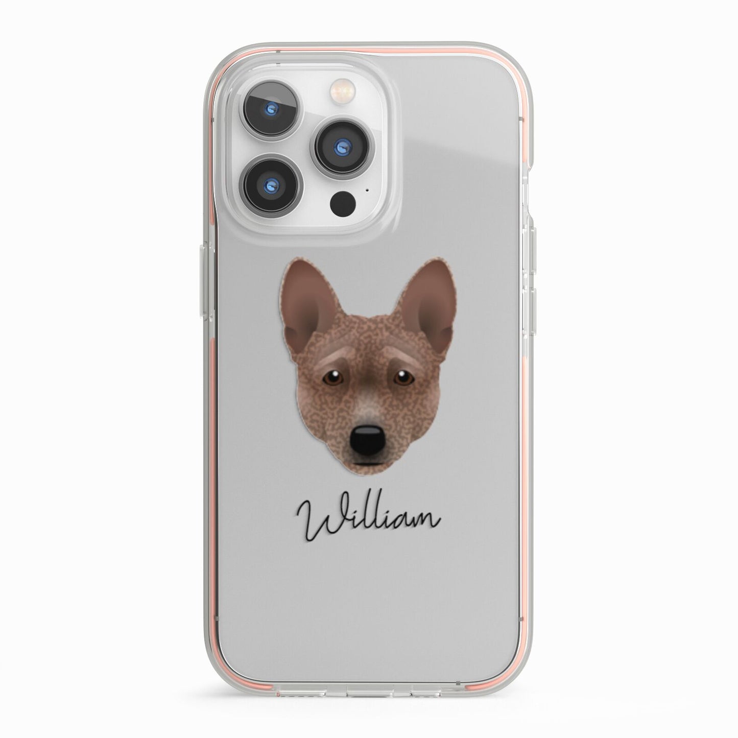 Basenji Personalised iPhone 13 Pro TPU Impact Case with Pink Edges