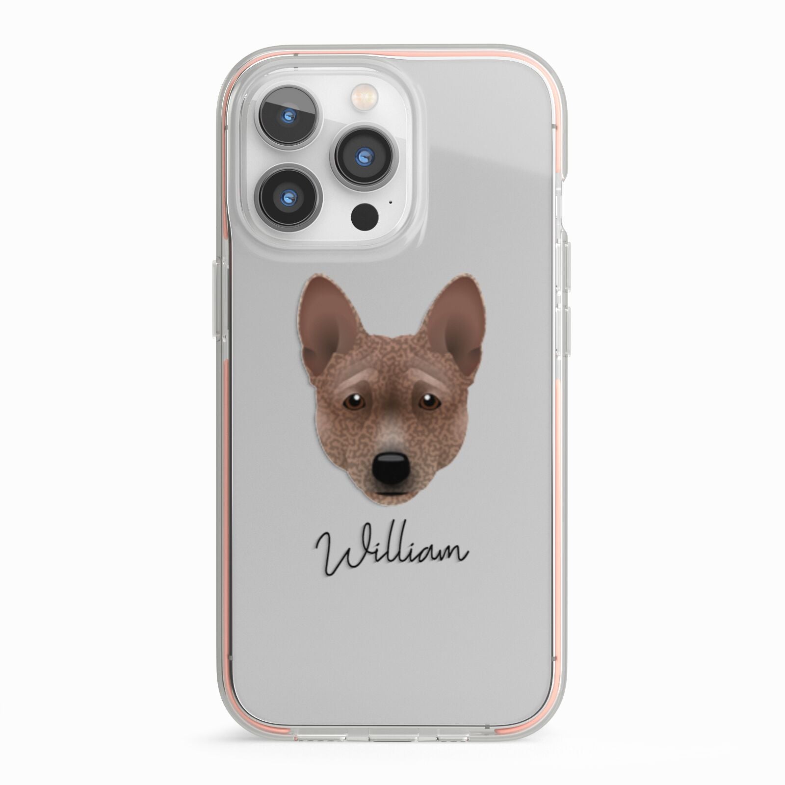 Basenji Personalised iPhone 13 Pro TPU Impact Case with Pink Edges