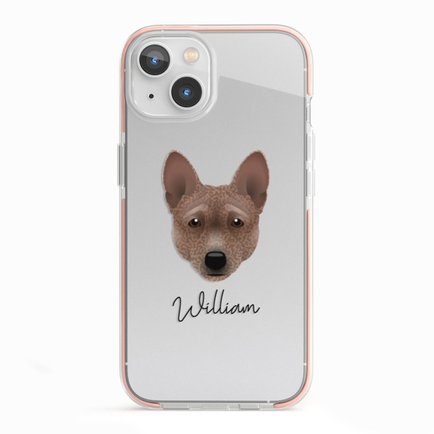 Basenji Personalised iPhone 13 TPU Impact Case with Pink Edges