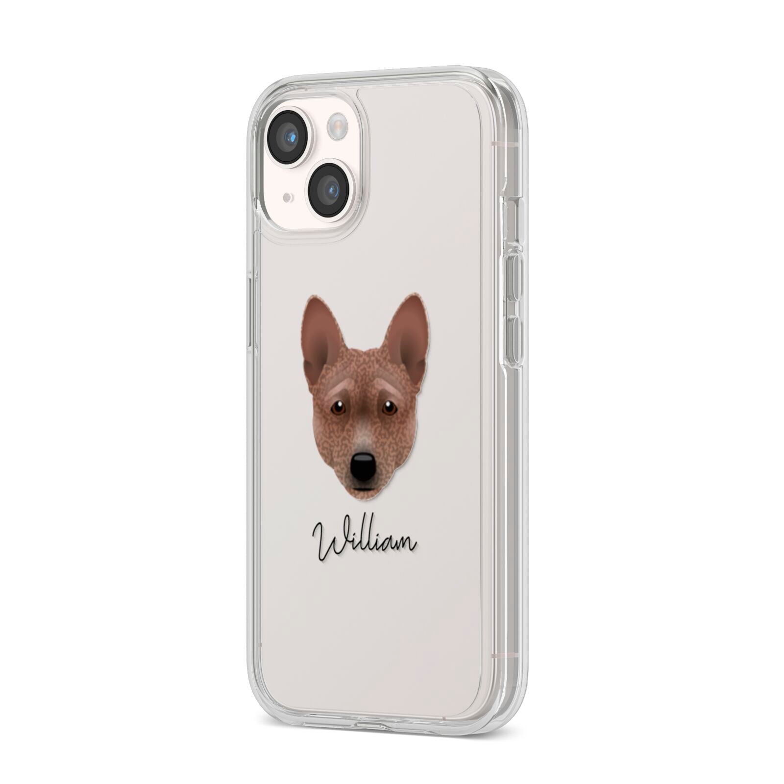 Basenji Personalised iPhone 14 Clear Tough Case Starlight Angled Image