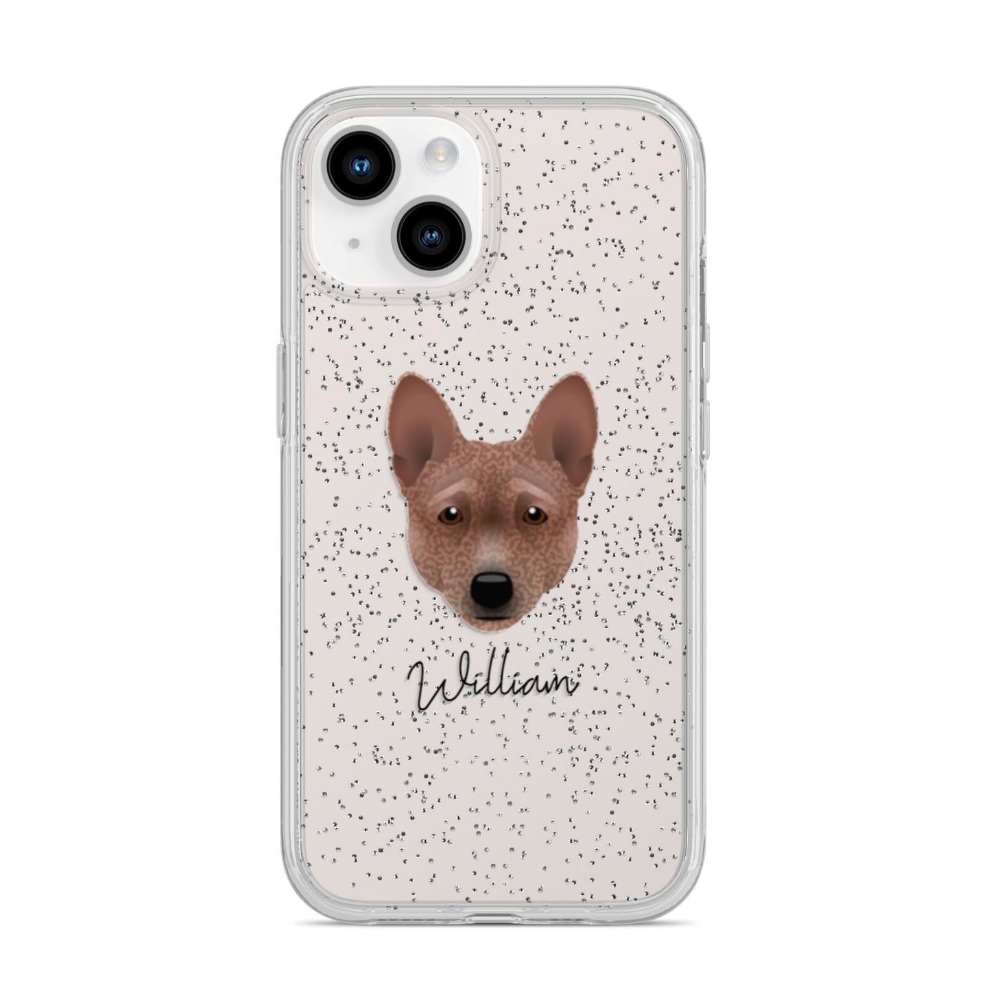Basenji Personalised iPhone 14 Glitter Tough Case Starlight