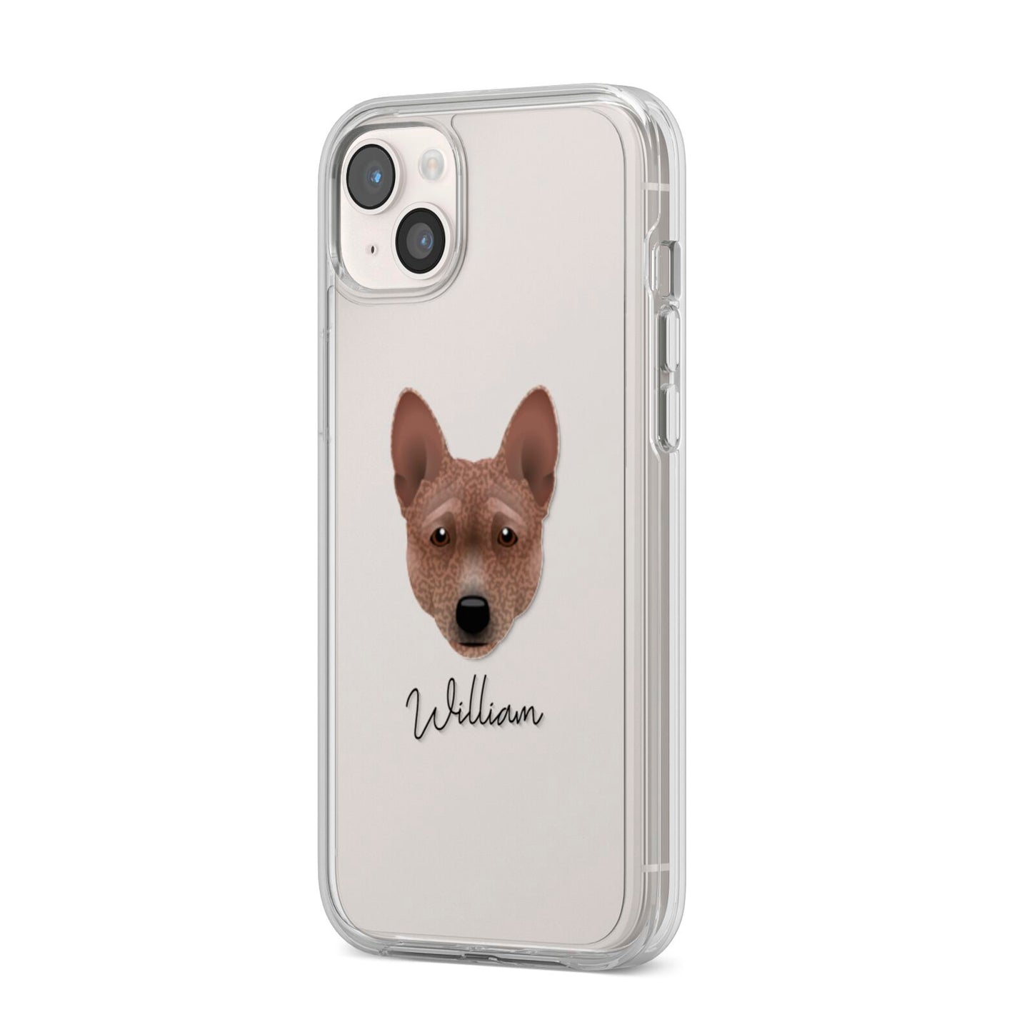 Basenji Personalised iPhone 14 Plus Clear Tough Case Starlight Angled Image