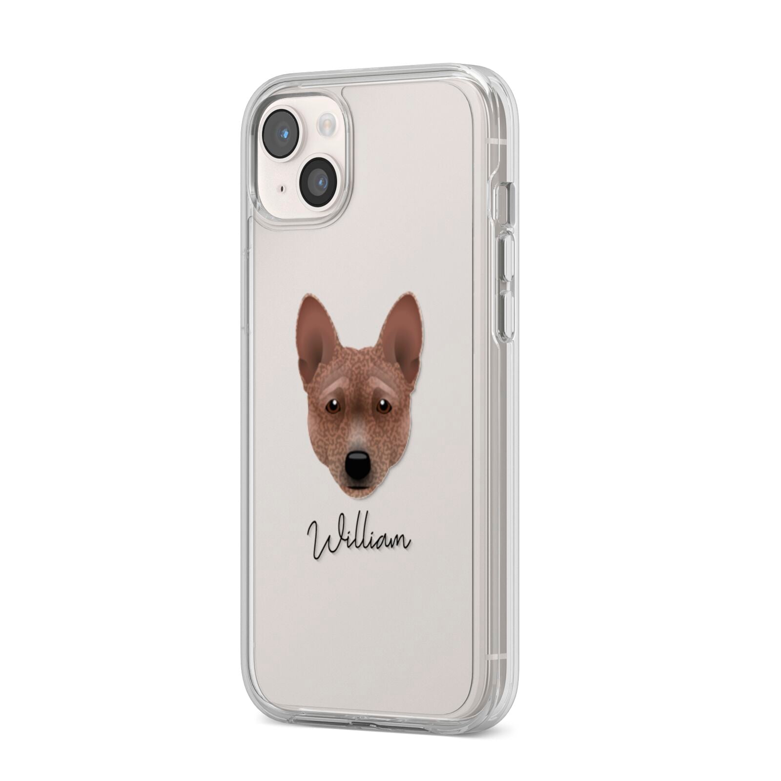 Basenji Personalised iPhone 14 Plus Clear Tough Case Starlight Angled Image