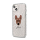 Basenji Personalised iPhone 14 Plus Glitter Tough Case Starlight Angled Image