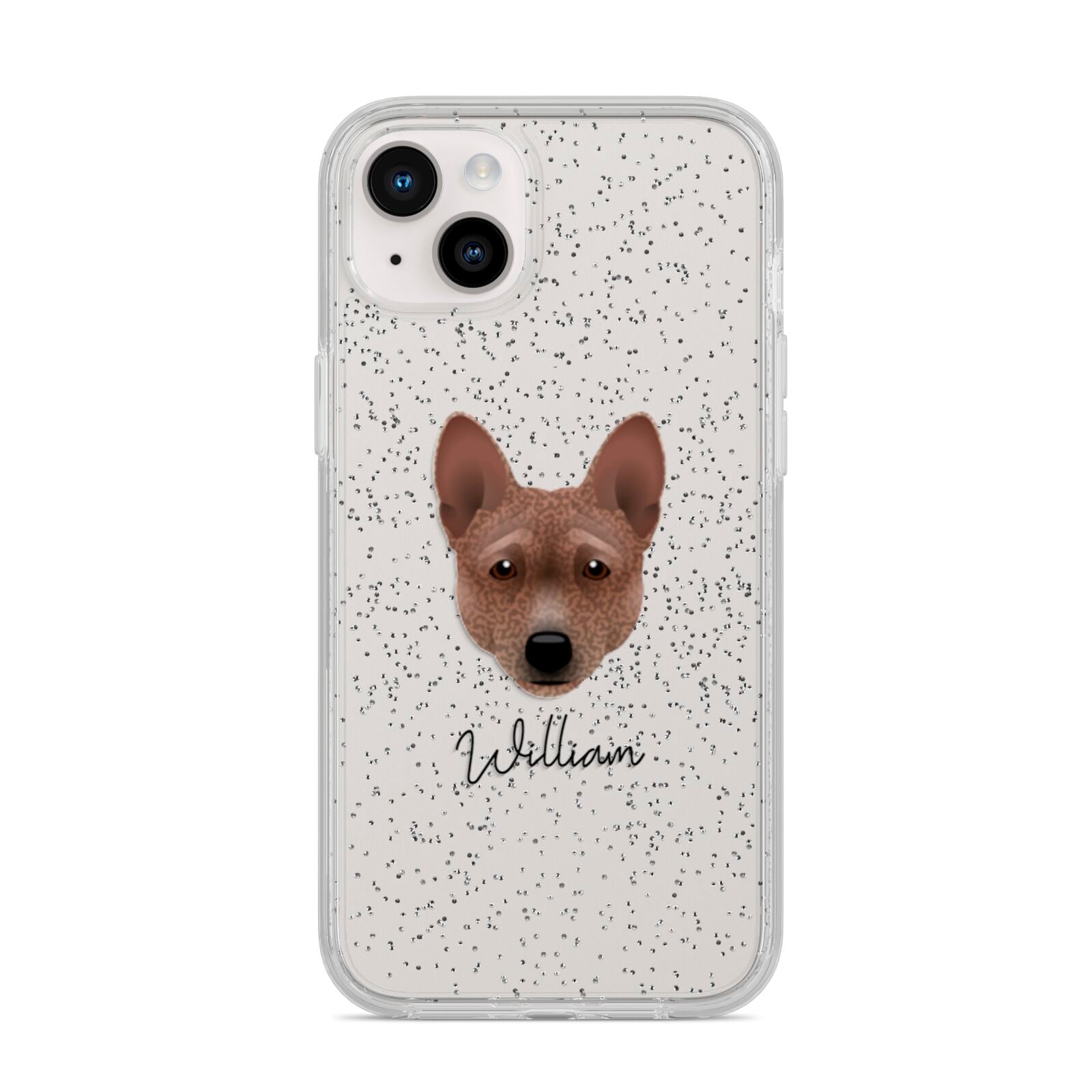 Basenji Personalised iPhone 14 Plus Glitter Tough Case Starlight