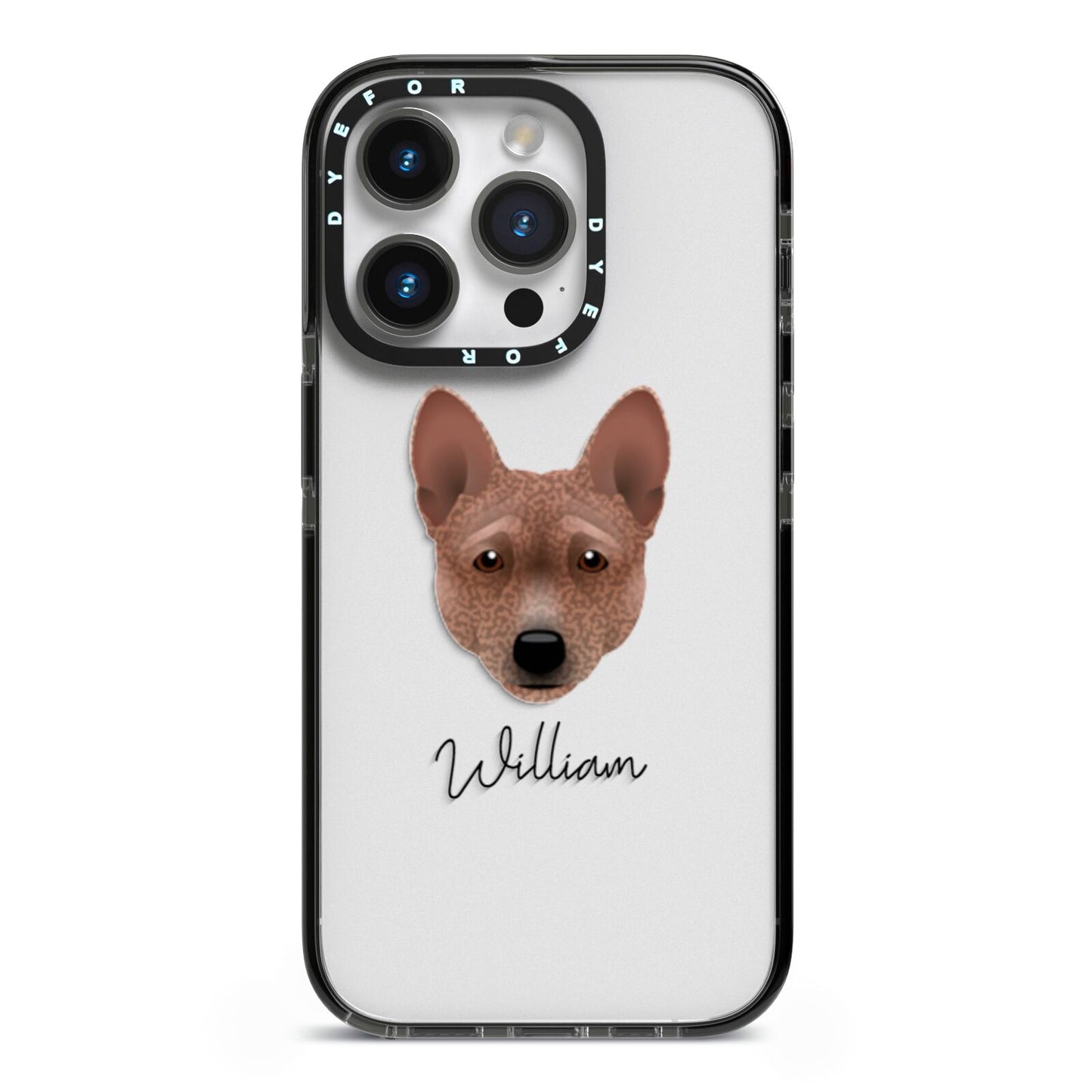 Basenji Personalised iPhone 14 Pro Black Impact Case on Silver phone