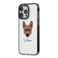 Basenji Personalised iPhone 14 Pro Max Black Impact Case Side Angle on Silver phone