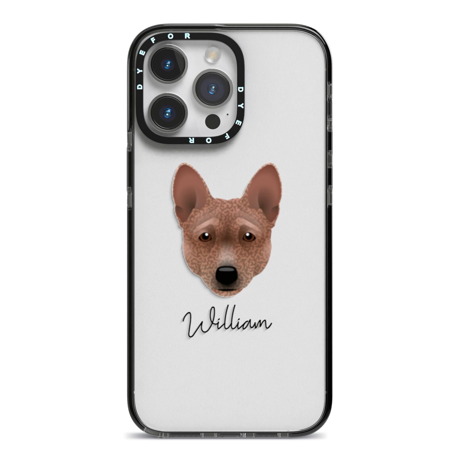 Basenji Personalised iPhone 14 Pro Max Black Impact Case on Silver phone