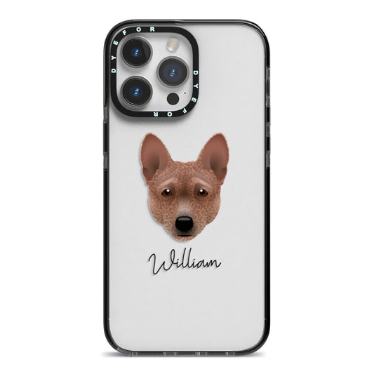 Basenji Personalised iPhone 14 Pro Max Black Impact Case on Silver phone