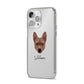 Basenji Personalised iPhone 14 Pro Max Clear Tough Case Silver Angled Image