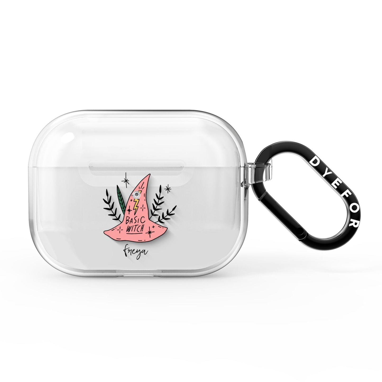 Basic Witch Hat Personalised AirPods Pro Clear Case