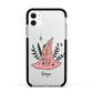 Basic Witch Hat Personalised Apple iPhone 11 in White with Black Impact Case