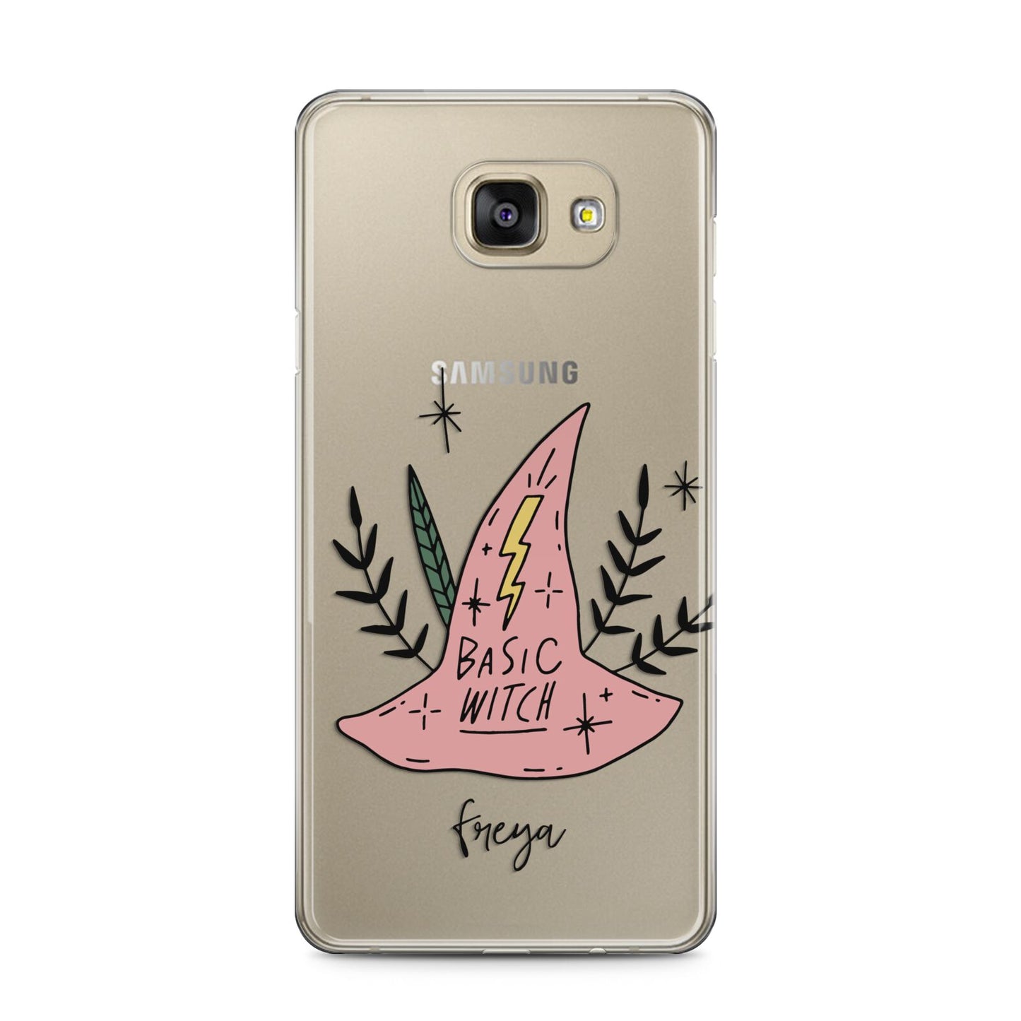 Basic Witch Hat Personalised Samsung Galaxy A5 2016 Case on gold phone