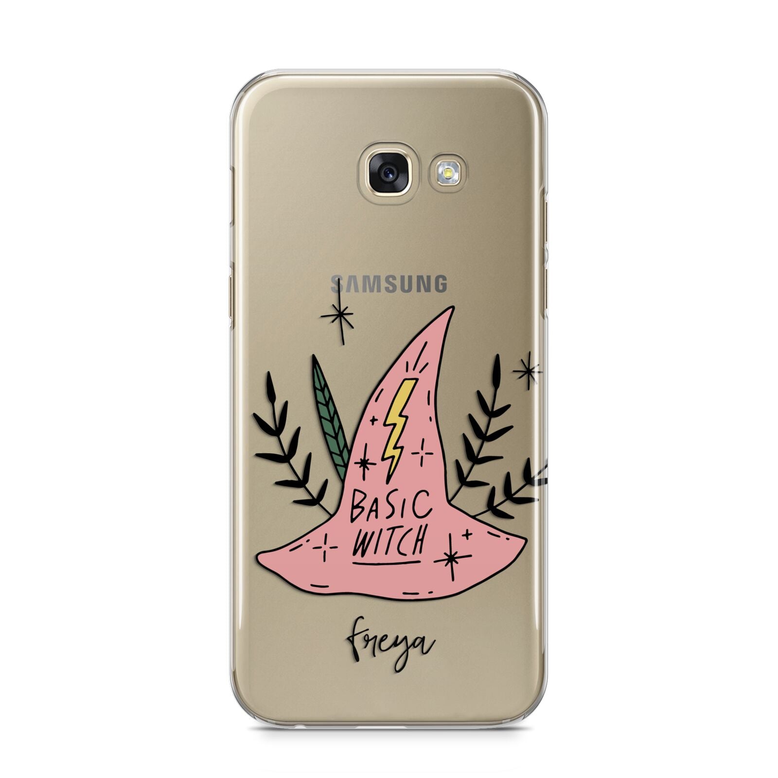 Basic Witch Hat Personalised Samsung Galaxy A5 2017 Case on gold phone