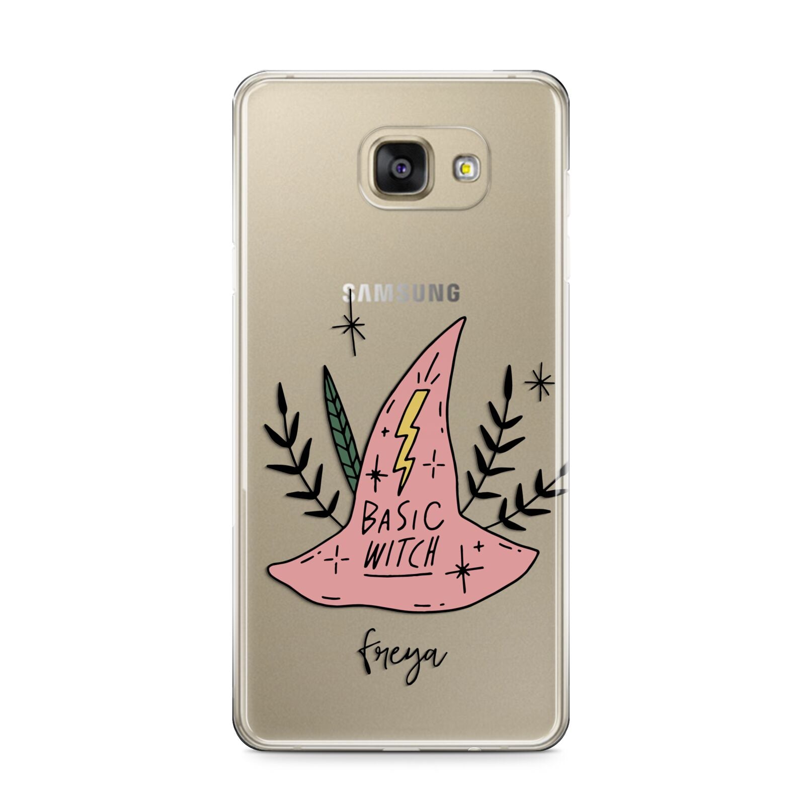 Basic Witch Hat Personalised Samsung Galaxy A9 2016 Case on gold phone