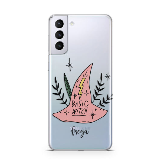 Basic Witch Hat Personalised Samsung S21 Plus Phone Case