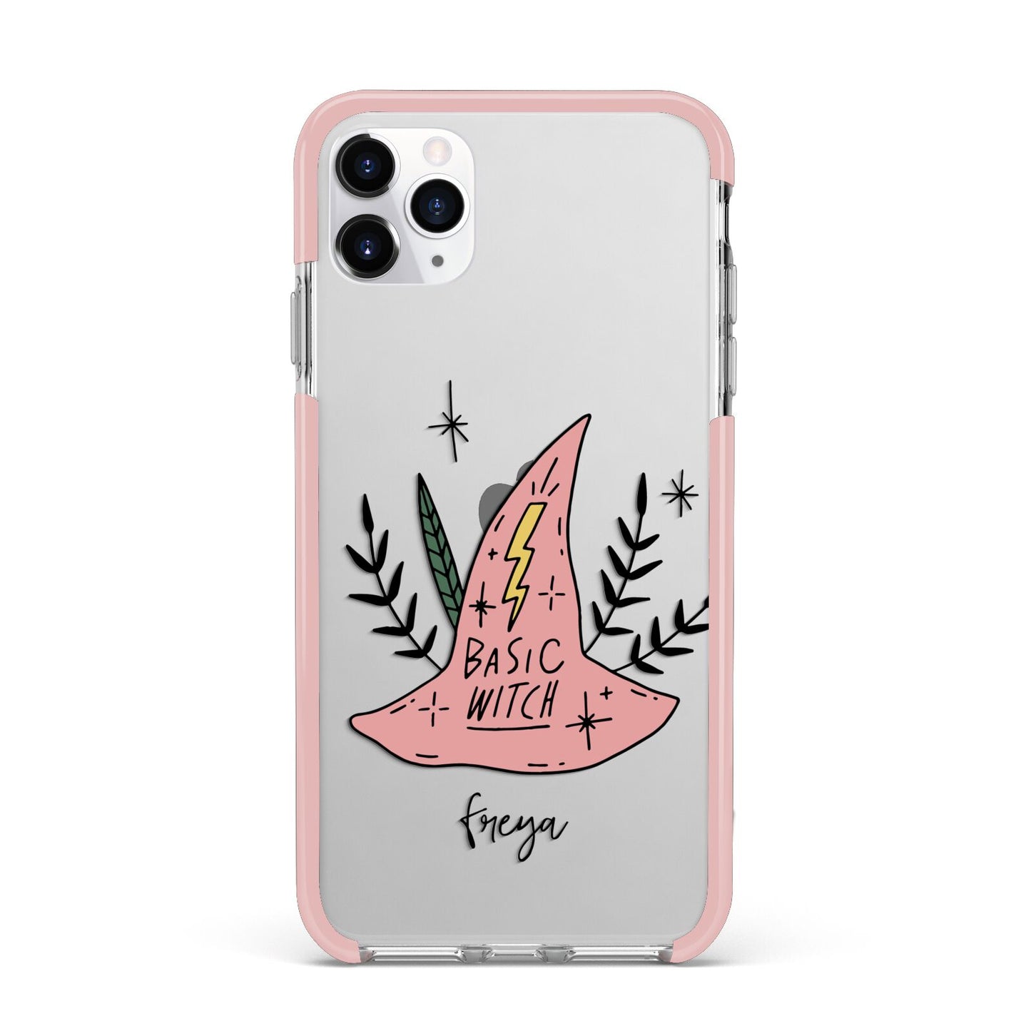 Basic Witch Hat Personalised iPhone 11 Pro Max Impact Pink Edge Case
