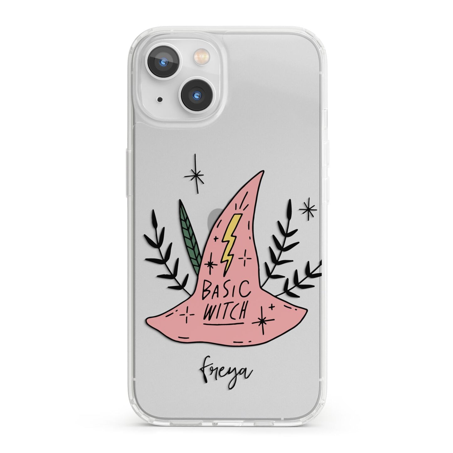 Basic Witch Hat Personalised iPhone 13 Clear Bumper Case
