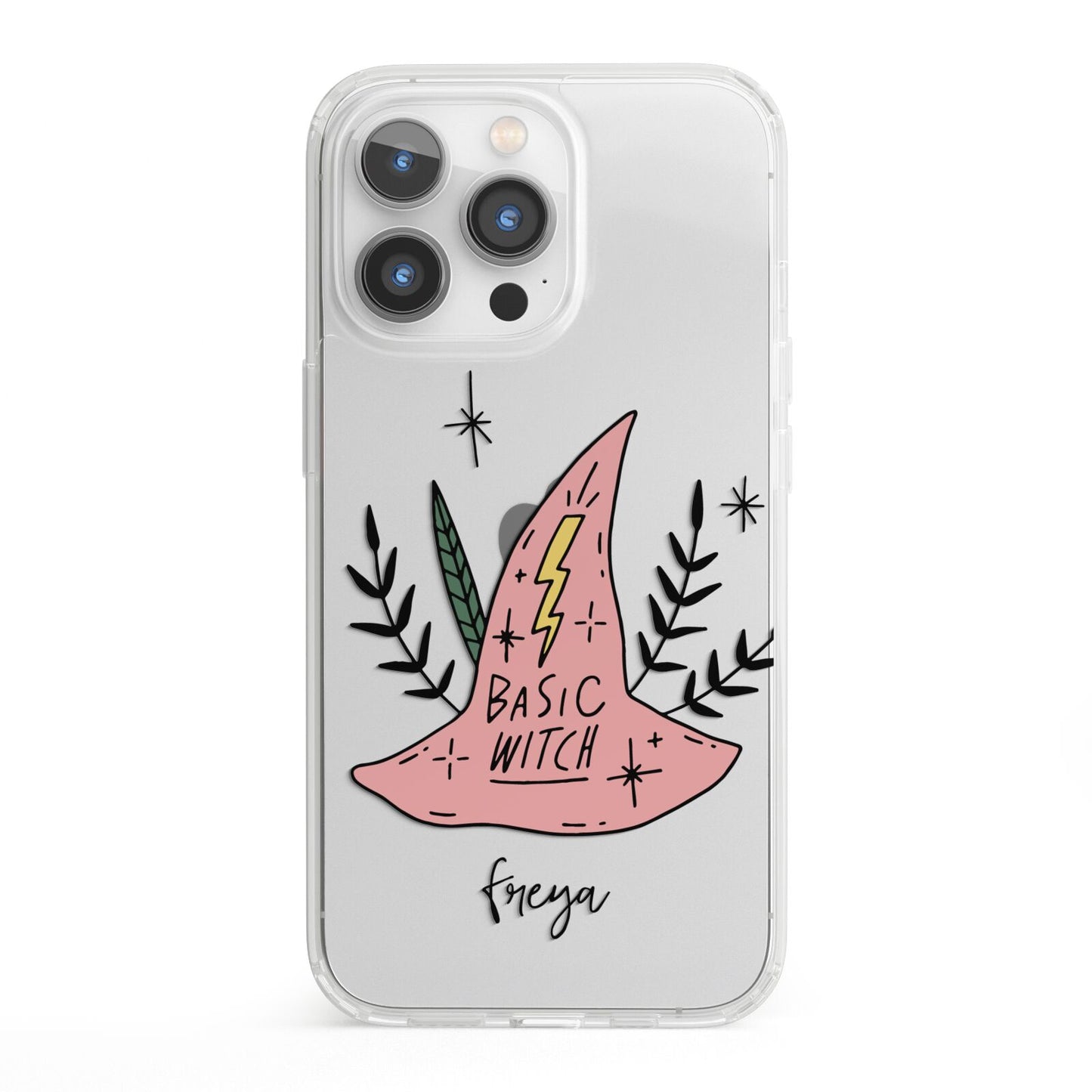 Basic Witch Hat Personalised iPhone 13 Pro Clear Bumper Case