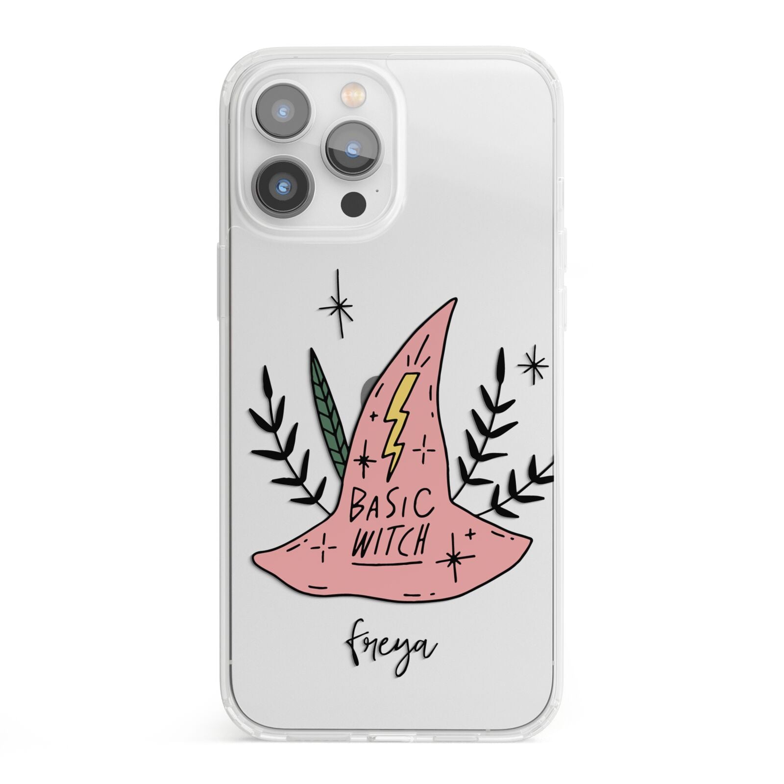 Basic Witch Hat Personalised iPhone 13 Pro Max Clear Bumper Case