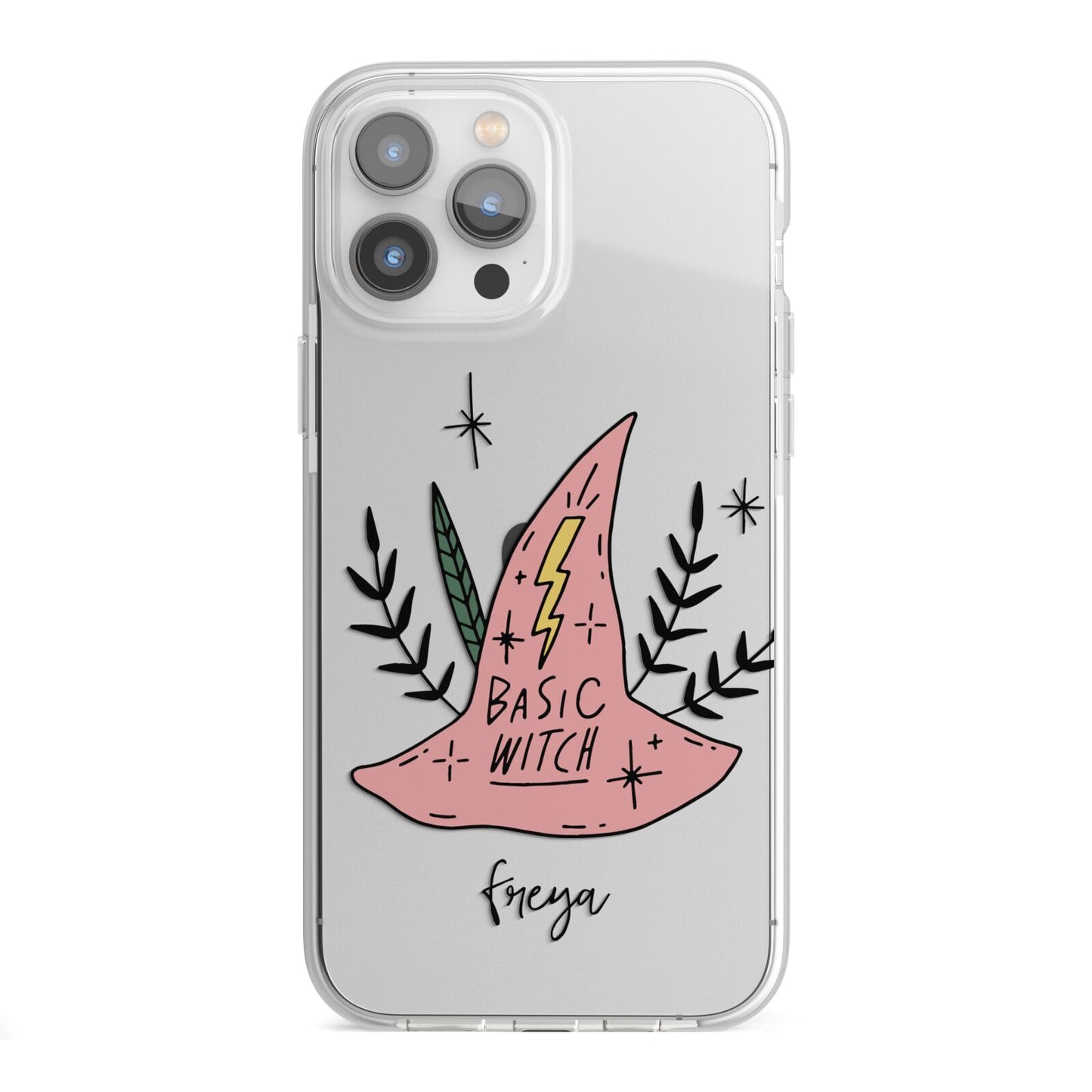 Basic Witch Hat Personalised iPhone 13 Pro Max TPU Impact Case with White Edges