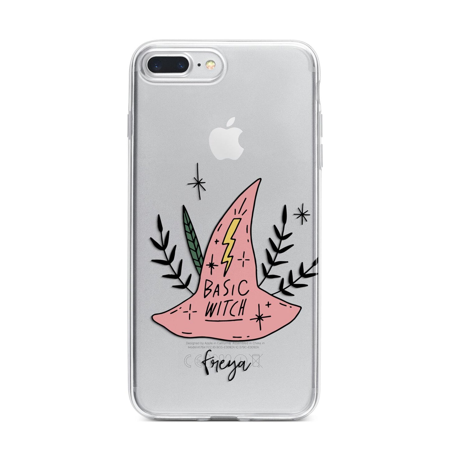 Basic Witch Hat Personalised iPhone 7 Plus Bumper Case on Silver iPhone
