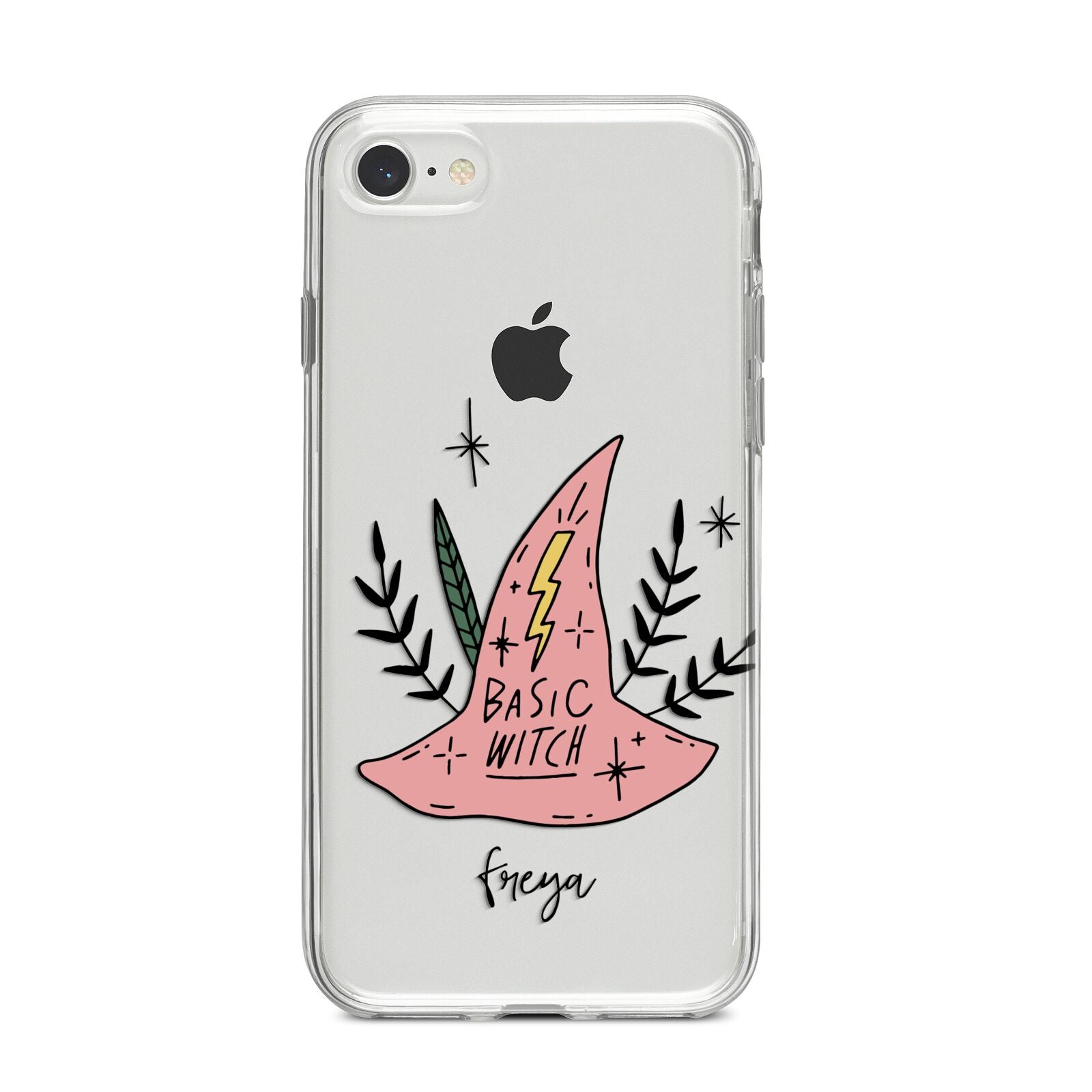 Basic Witch Hat Personalised iPhone 8 Bumper Case on Silver iPhone