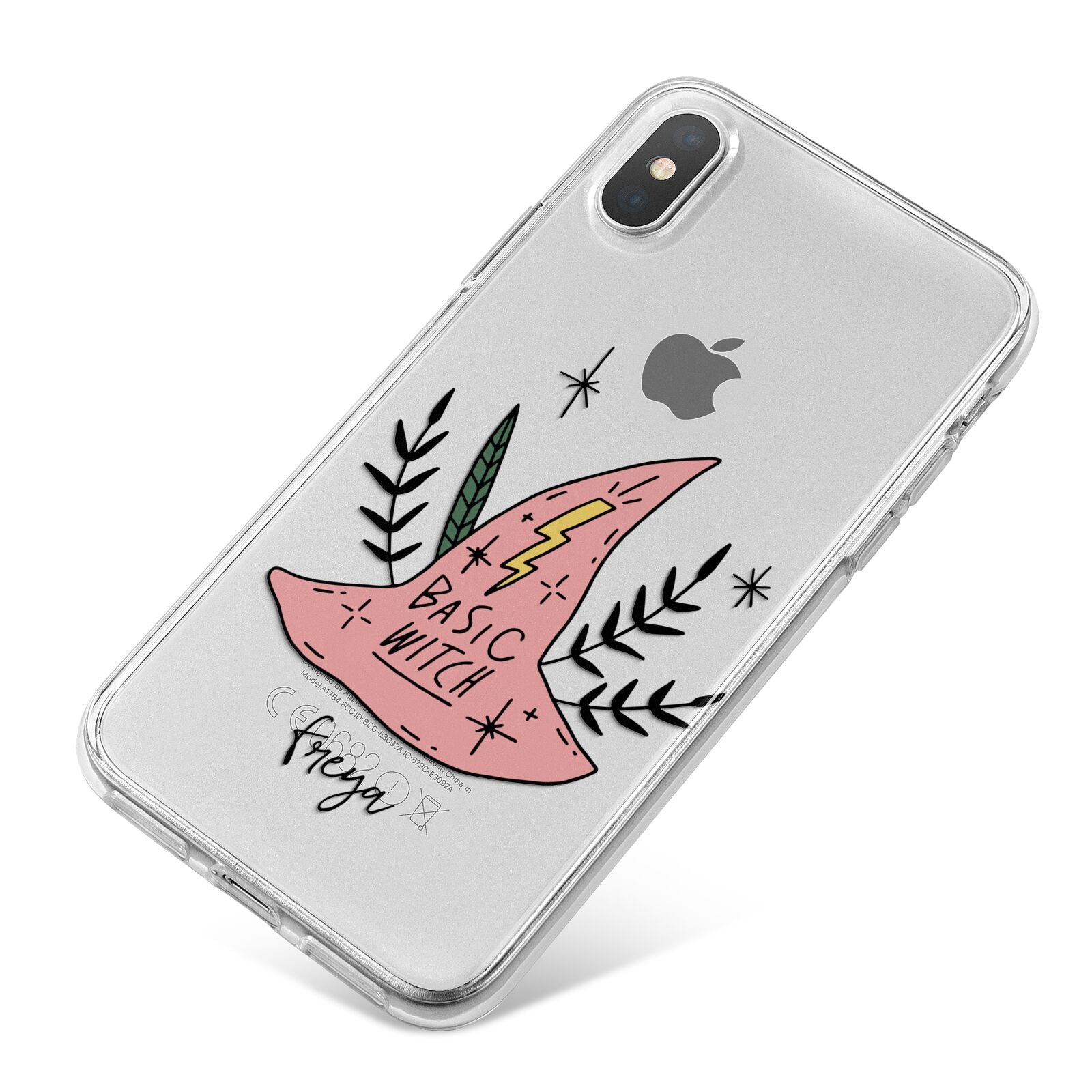 Basic Witch Hat Personalised iPhone X Bumper Case on Silver iPhone