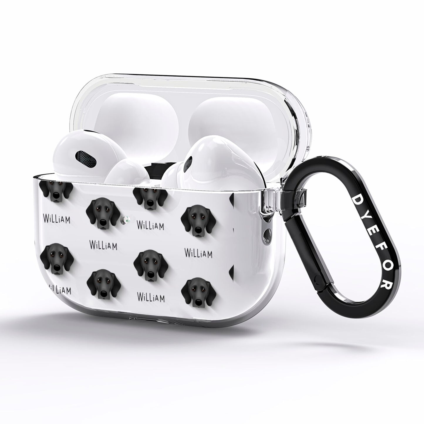 Bassador Icon with Name AirPods Pro Clear Case Side Image