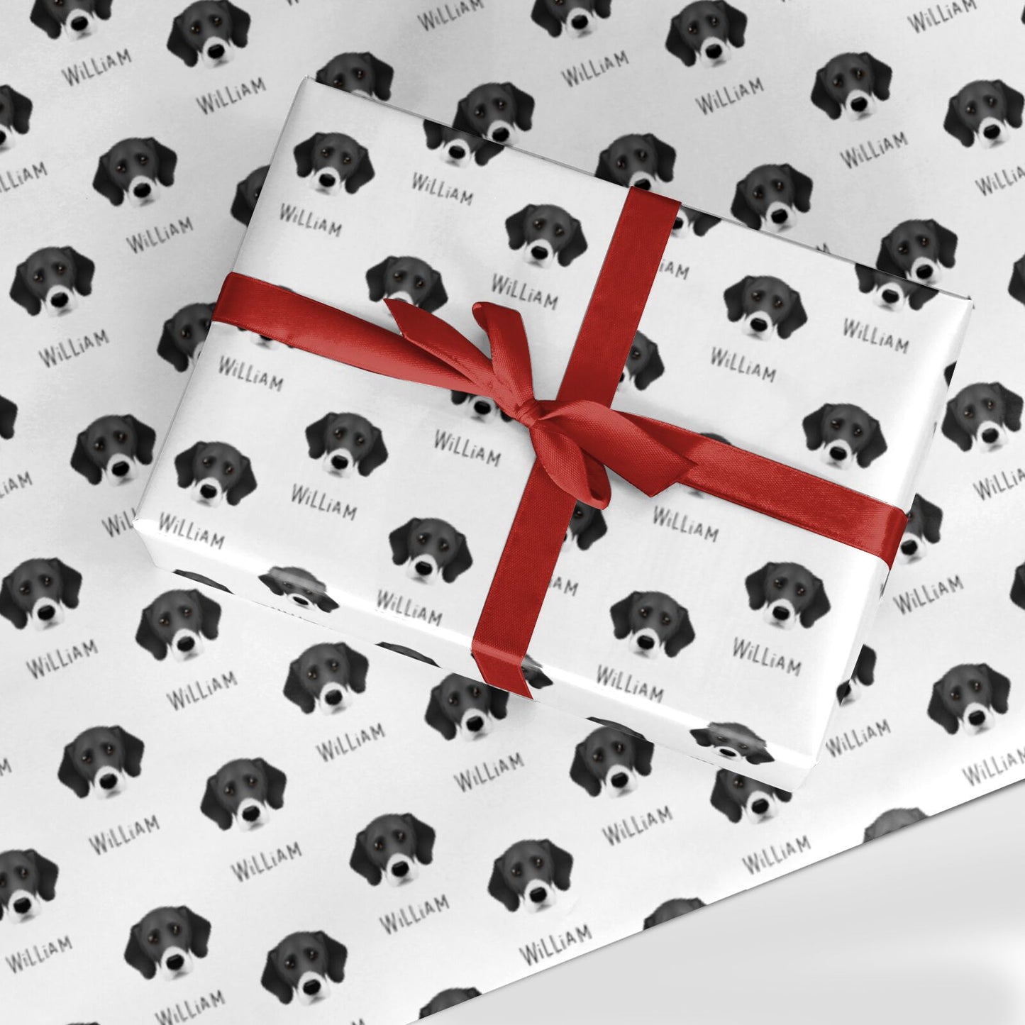 Bassador Icon with Name Custom Wrapping Paper