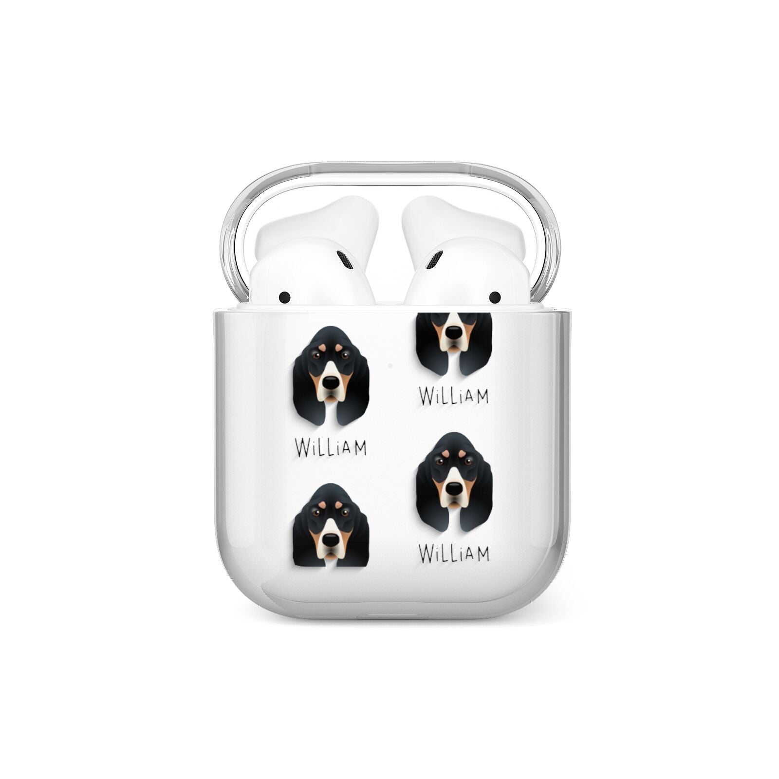 Basset Bleu De Gascogne Icon with Name AirPods Case