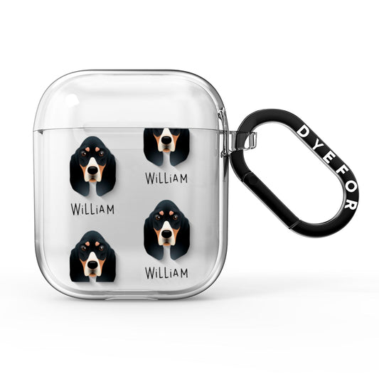 Basset Bleu De Gascogne Icon with Name AirPods Clear Case