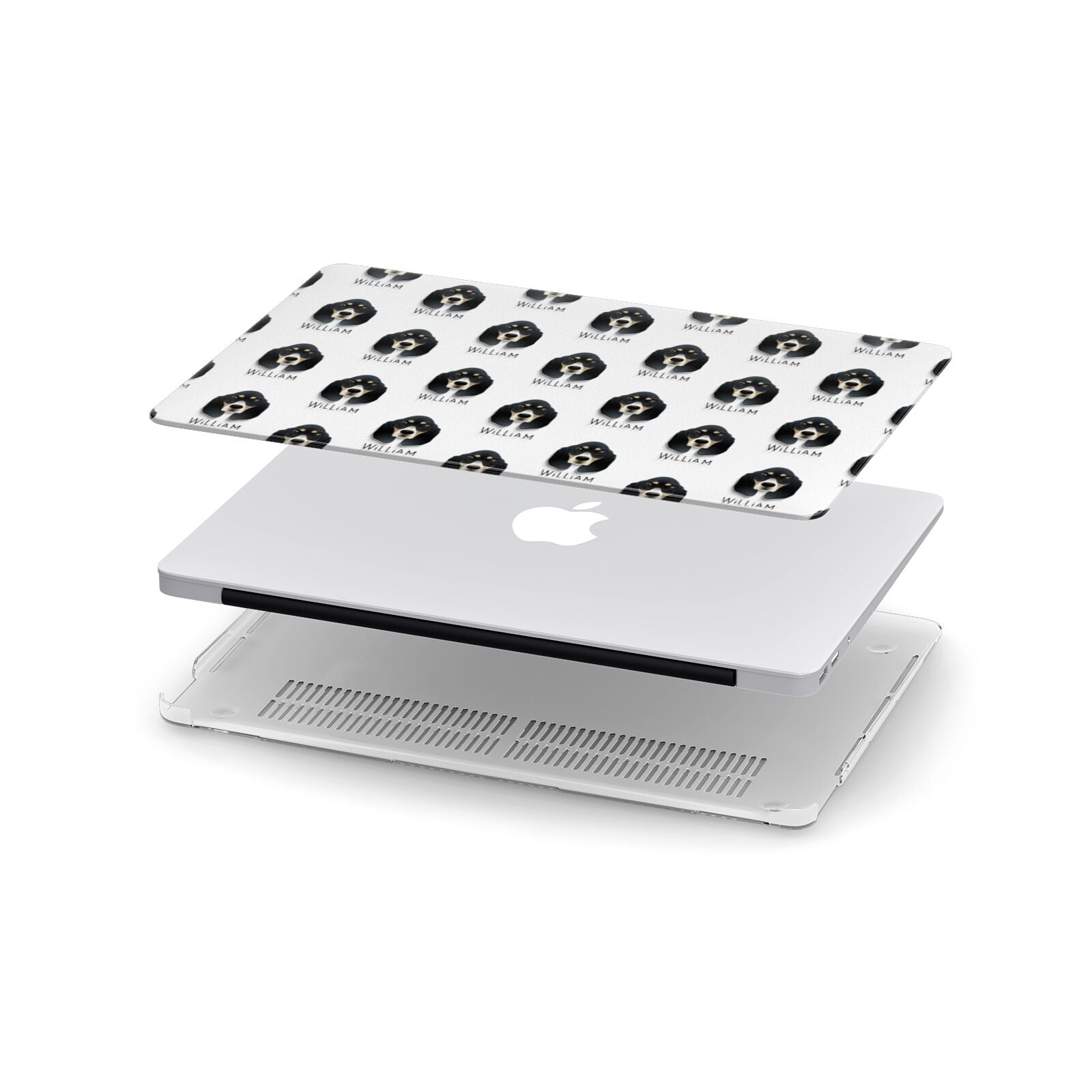 Basset Bleu De Gascogne Icon with Name Apple MacBook Case in Detail