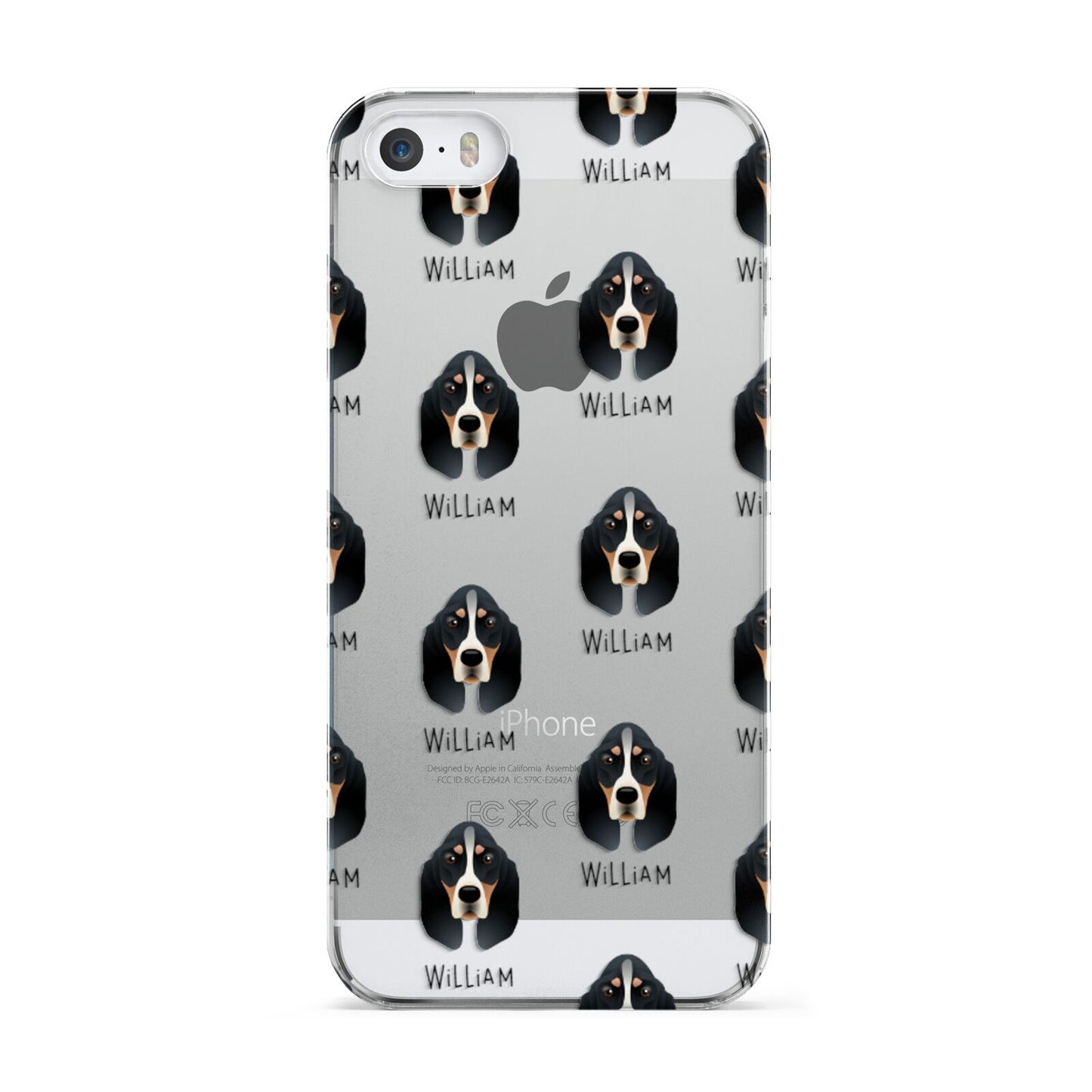 Basset Bleu De Gascogne Icon with Name Apple iPhone 5 Case