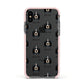 Basset Bleu De Gascogne Icon with Name Apple iPhone Xs Impact Case Pink Edge on Black Phone