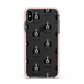 Basset Bleu De Gascogne Icon with Name Apple iPhone Xs Max Impact Case Pink Edge on Black Phone