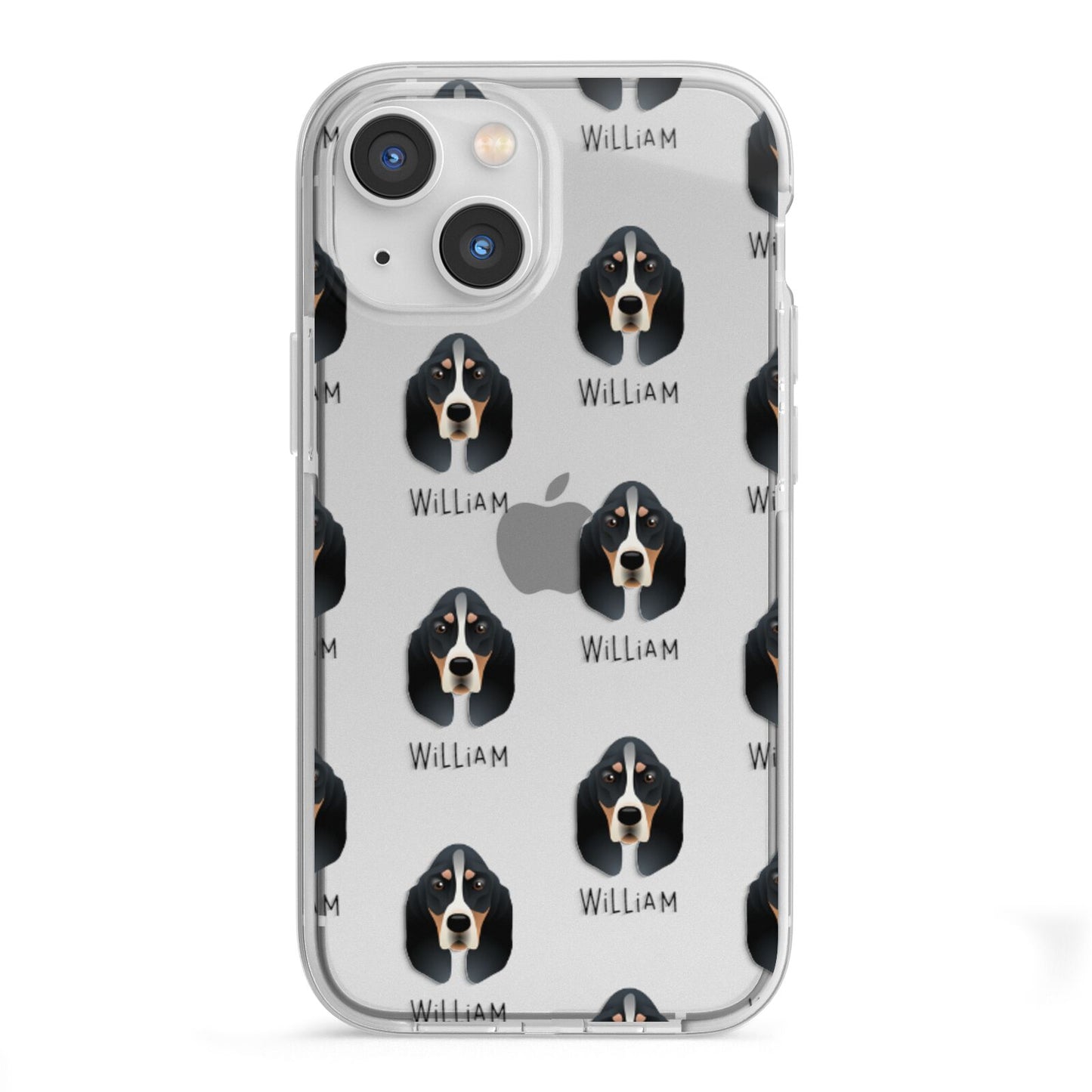 Basset Bleu De Gascogne Icon with Name iPhone 13 Mini TPU Impact Case with White Edges