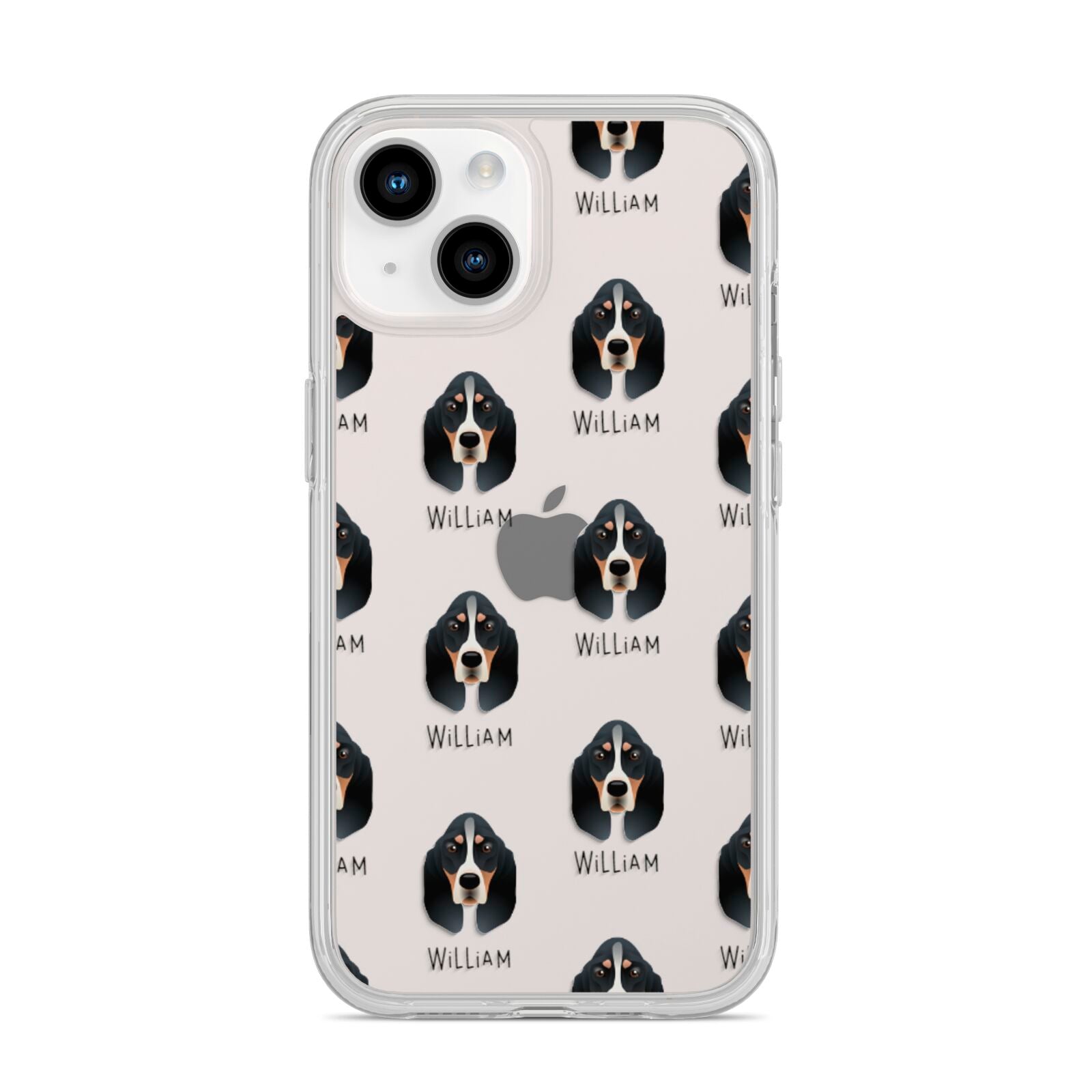 Basset Bleu De Gascogne Icon with Name iPhone 14 Clear Tough Case Starlight