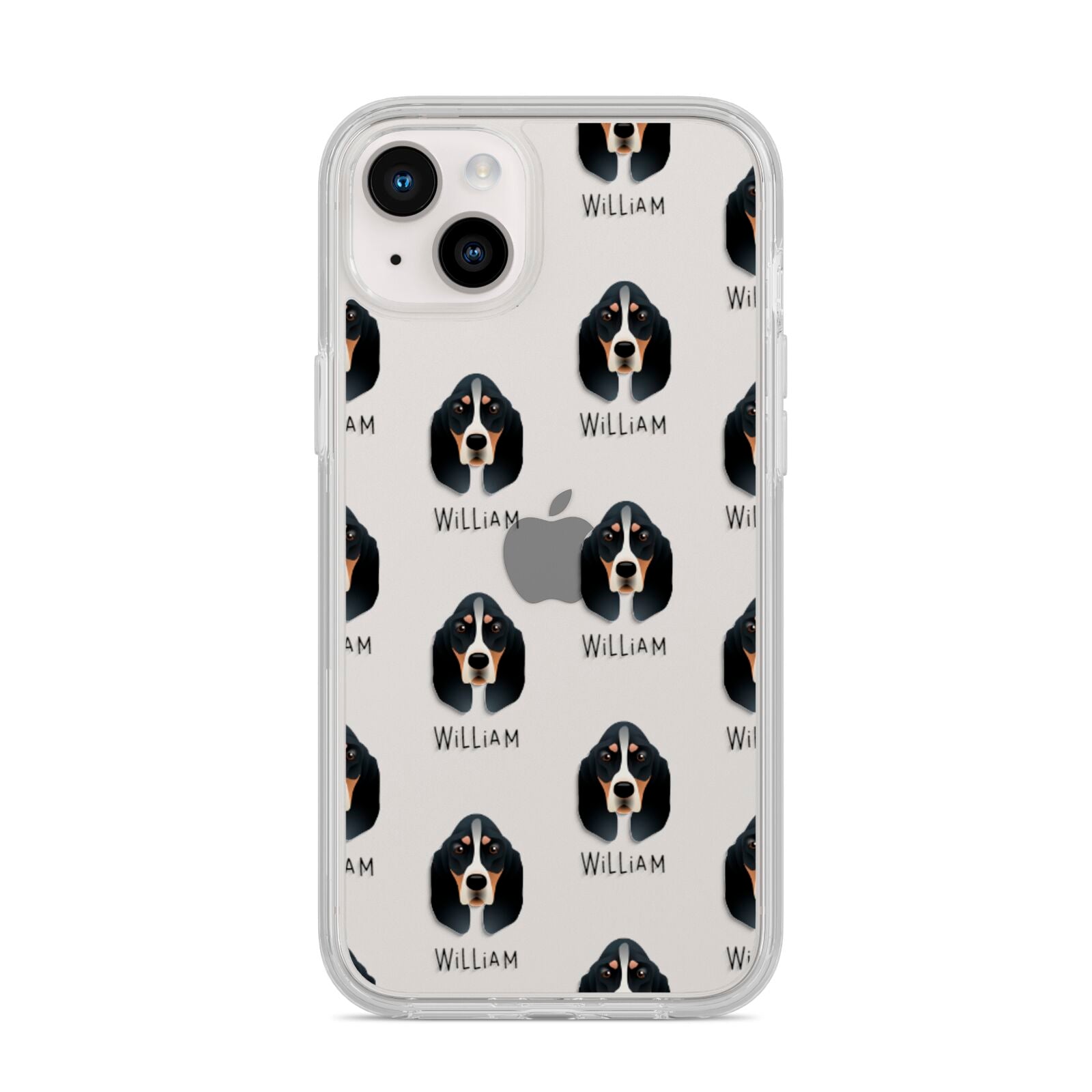 Basset Bleu De Gascogne Icon with Name iPhone 14 Plus Clear Tough Case Starlight