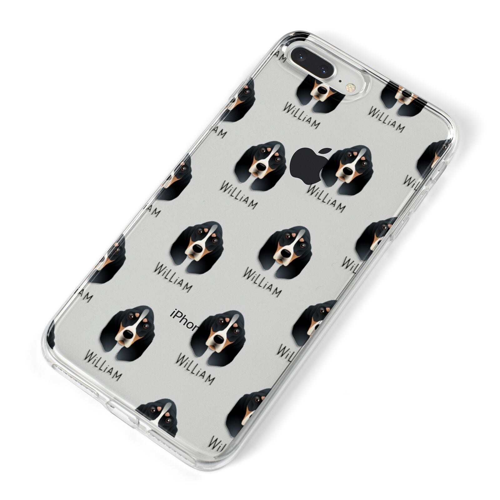 Basset Bleu De Gascogne Icon with Name iPhone 8 Plus Bumper Case on Silver iPhone Alternative Image