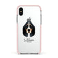 Basset Bleu De Gascogne Personalised Apple iPhone Xs Impact Case Pink Edge on Silver Phone
