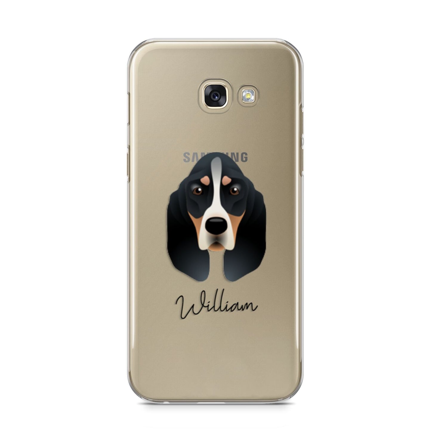 Basset Bleu De Gascogne Personalised Samsung Galaxy A5 2017 Case on gold phone