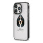 Basset Bleu De Gascogne Personalised iPhone 13 Pro Black Impact Case Side Angle on Silver phone