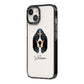 Basset Bleu De Gascogne Personalised iPhone 14 Black Impact Case Side Angle on Silver phone